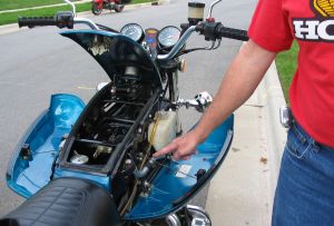 False Gas Tank on Honda Motorcycle
